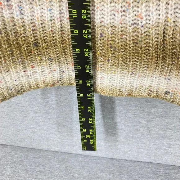 DESIGN365 Women's Striped Turtleneck Sweater Speckled Multi Color Yarn Size L - Picture 6 of 7